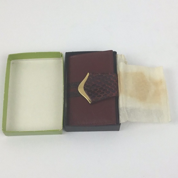 PIERRE CARDIN Vintage mini red top grade cowhide card and key holder - Picture 6 of 6